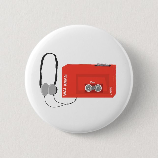 Sony walkman badge retro 80's nostalgia pin (Front)