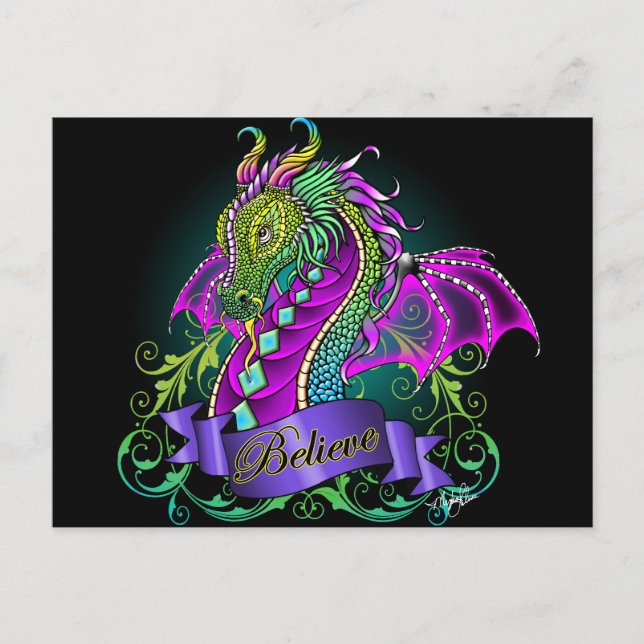 Sonya Believe Rainbow Dragon Postcard (Front)