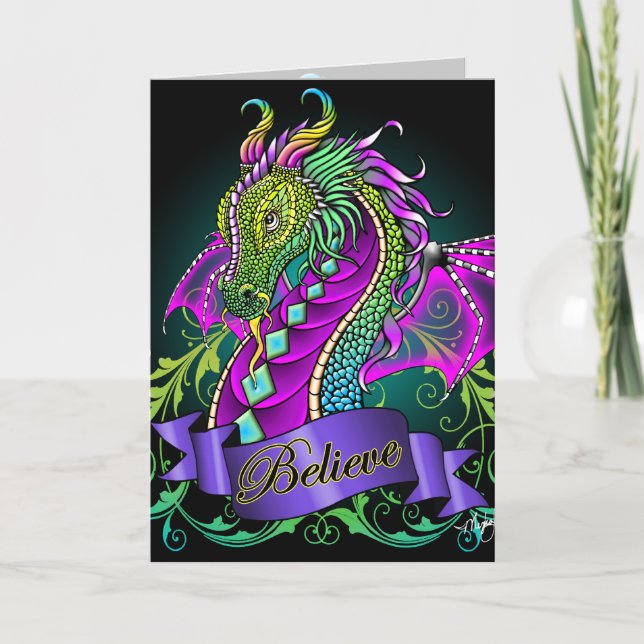 "Sonya" Rainbow Believe Dragon Art Card (Front)