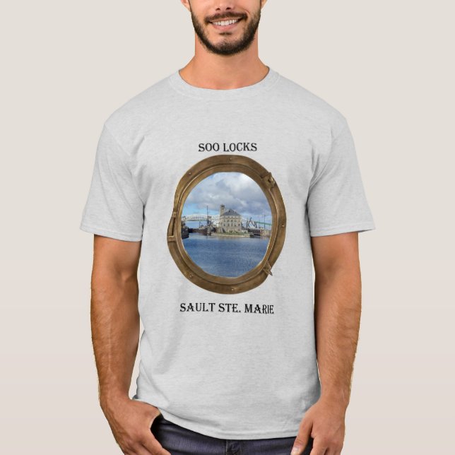 Soo Locks through porthole shirt (Front)