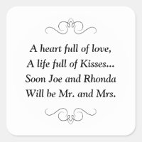 Soon Mr. and Mrs. Square Sticker
