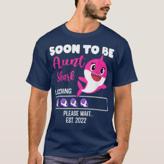 Soon To Be Aunt Shark Est 2022 Pregnancy Announcem T-Shirt