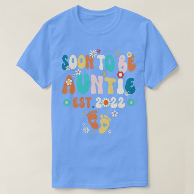 Soon To Be Auntie 2023 Auntie Pregnancy Announceme T-Shirt (Design Front)