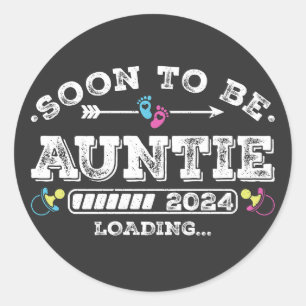 Soon to Be Auntie 2024 Loading Classic Round Sticker