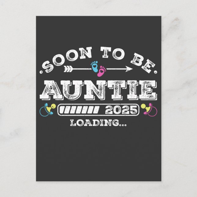 Soon to Be Auntie 2025 Loading Postcard (Front)