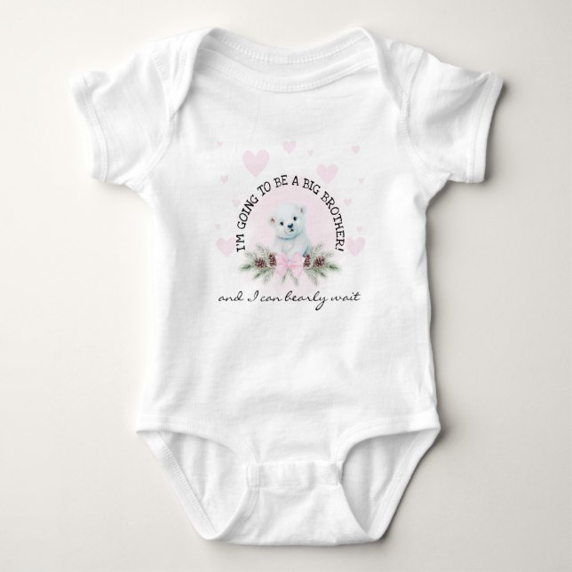 Soon to be Big Brother Pregnancy Reveal Photo Baby Bodysuit (Front)