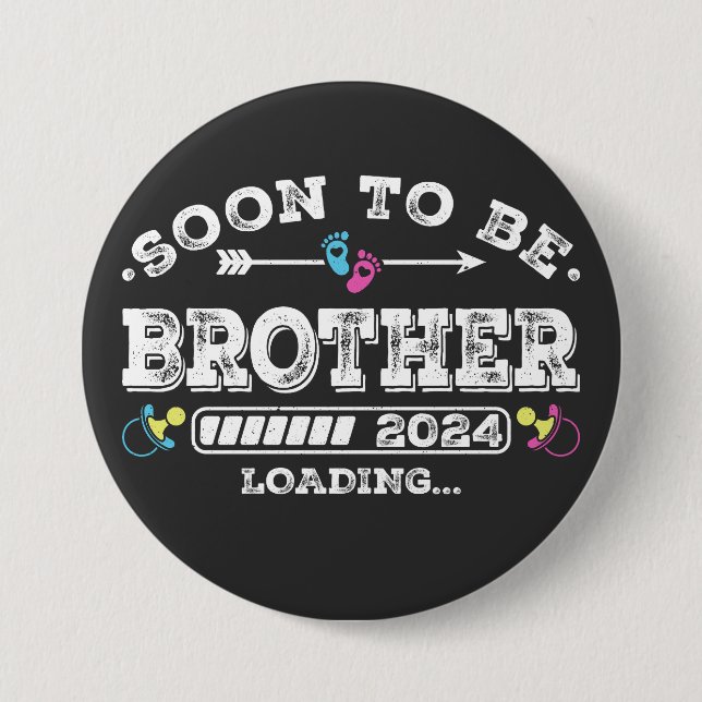 Soon to Be Brother 2024 Loading Round 7.5 Cm Round Badge (Front)