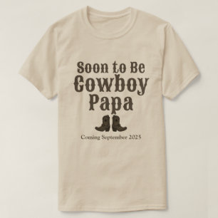  Soon to Be Cowboy Papa Grandpa Baby Announcement T-Shirt