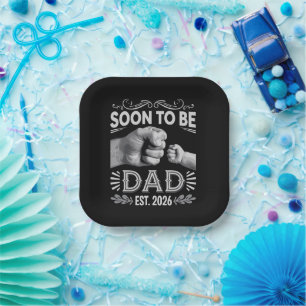 Soon to be Dad 2026 Pregnancy Announcement Paper Plate