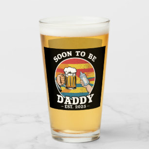 Soon To Be Daddy 2025 First Time Daddy 2025 Retro  Glass