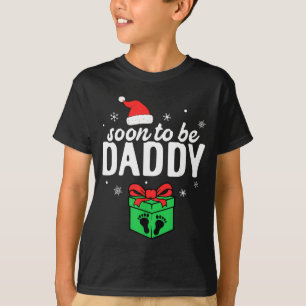 Soon To Be Daddy Christmas Funny Pregnancy Announc T-Shirt