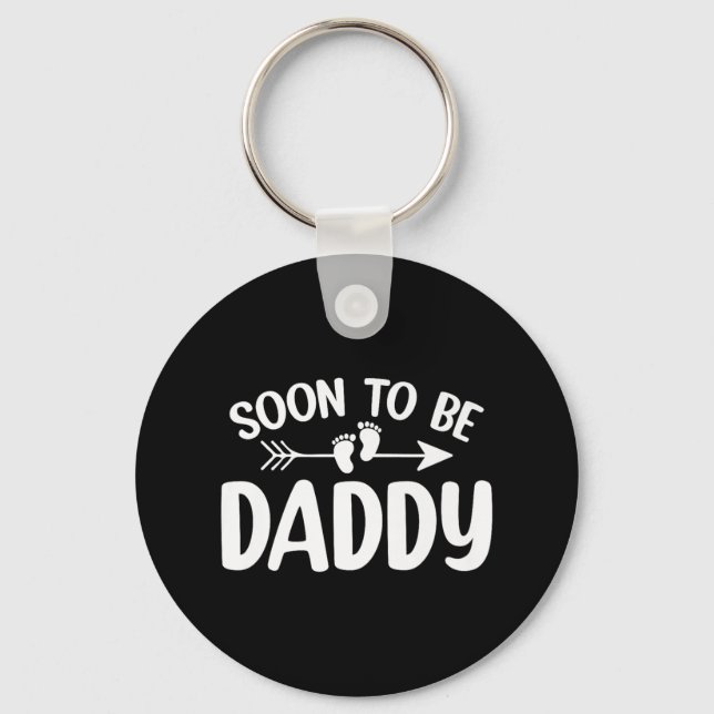 Soon To Be Daddy Funny Pregnancy Announcement Fath Key Ring (Front)