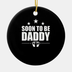 Soon To Be Daddy Pregnancy Announcement Reveal Dad Ceramic Tree Decoration