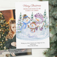 Soon to Be Family of 3 Merry Snowmen Pregnancy