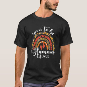 Soon To Be Glamma Est 2022 Rainbow Leopard Mother' T-Shirt