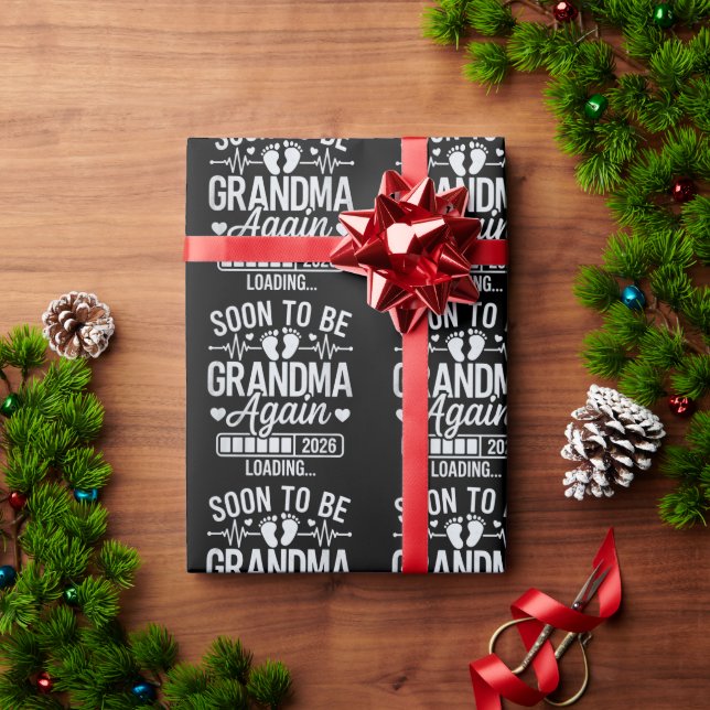 Soon to Be Grandma Again 2026 Loading Pregnancy  Wrapping Paper (Holiday Gift)