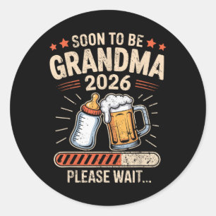 Soon To Be Grandma Est 2026 Baby Announcement T-sh Classic Round Sticker
