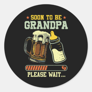 Soon To Be Grandpa Est 2025 Pregnancy Announcement Classic Round Sticker
