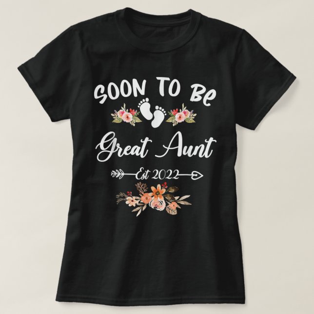 Soon To Be Great Aunt Gender Reveal T Shirt (Design Front)