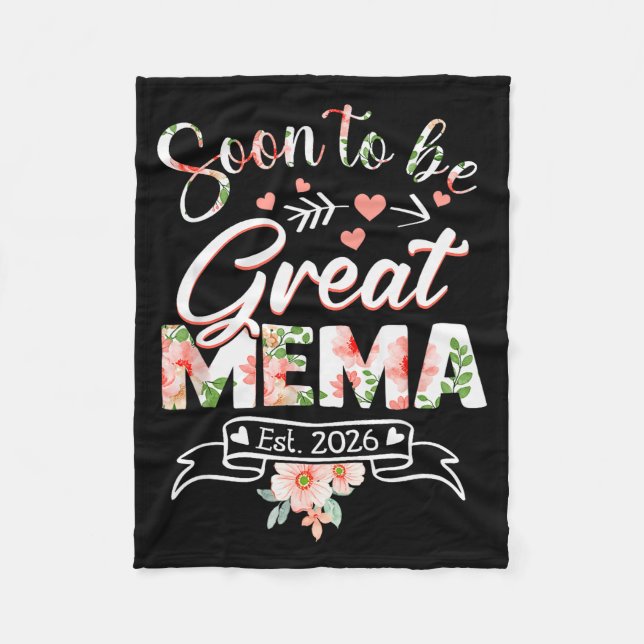 Soon To Be Great Mema Est 2026 First Time New Gran Fleece Blanket (Front)