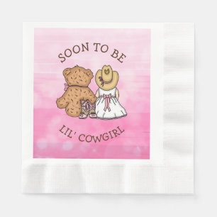 Soon to be Lil' Cowgirl   Girl's Baby Shower Napkin