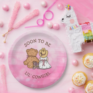 Soon to be Lil' Cowgirl   Girl's Baby Shower Paper Plate
