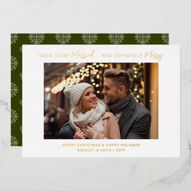 Soon to Be Married Definitely Merry Gold Foil (Front/Back)