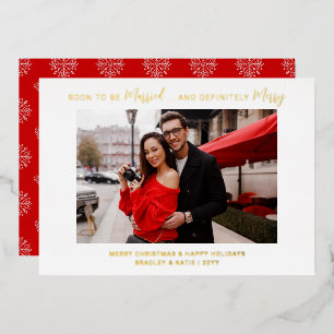 Soon to Be Married Definitely Merry Gold Foil