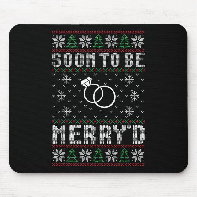 Soon To Be Married Merryd Christmas Bride Groom Co Mouse Pad (Front)