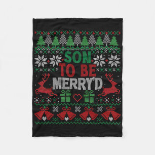 Soon To Be Married Merryd Christmas Ugly Sweater Fleece Blanket