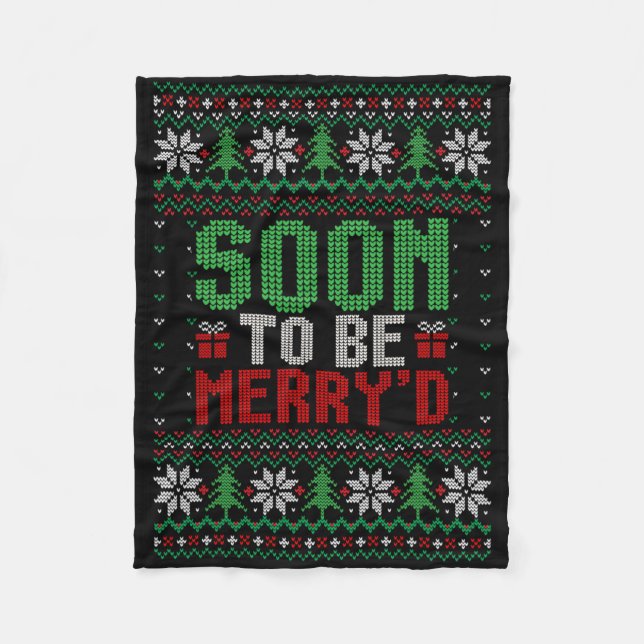 Soon To Be Merry'd Bride Engaged Matching Couples  Fleece Blanket (Front)