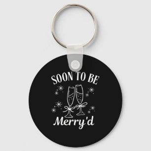 Soon To Be Merry'd Christmas Couple Engagement  Key Ring