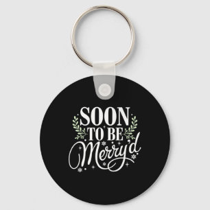 Soon To Be Merry'd Christmas Engaged Couple Matchi Key Ring