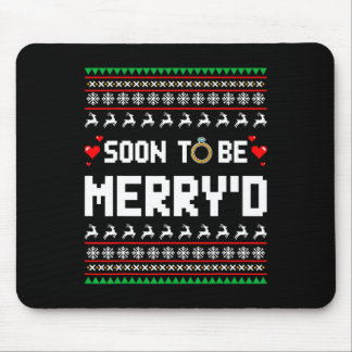 Soon To Be Merry'd Christmas Engaged Couple Matchi Mouse Pad