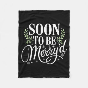 Soon To Be Merry'd Christmas Engaged Fiance Santa  Fleece Blanket