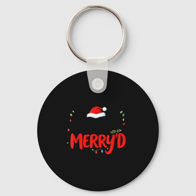 Soon To Be Merry'd Christmas Engaged Fiance Santa  Key Ring (Front)