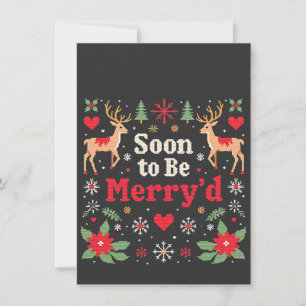 Soon to Be Merry'd Funny Christmas Couples  Invitation