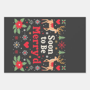 Soon to Be Merry'd Funny Christmas Couples  Wrapping Paper Sheet