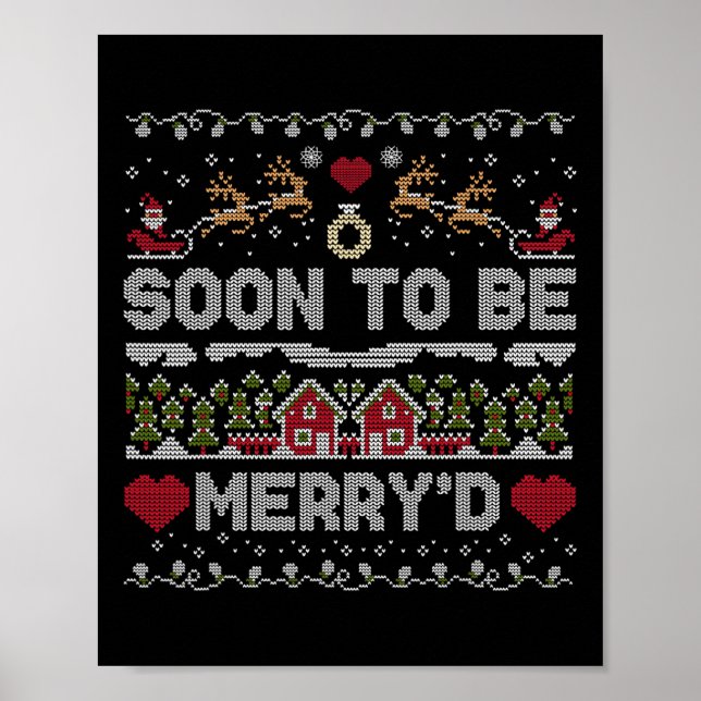 Soon To Be Merry'd Matching Funny Engaged Couple C Poster (Front)