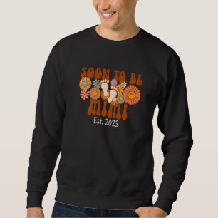 Soon To Be Mimi 2023 Groovy Pregnancy Announcement Sweatshirt