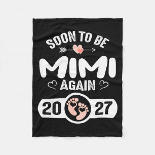 Soon To Be Mimi 2027 Mother Pregnancy For Women Fleece Blanket