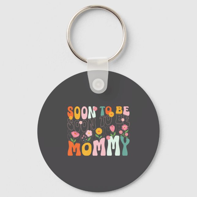 Soon To Be Mommy Est 2025 New Mom Pregnancy Announ Key Ring (Front)