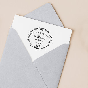 Soon To Be Mr and Mrs Floral Wedding  Rubber Stamp