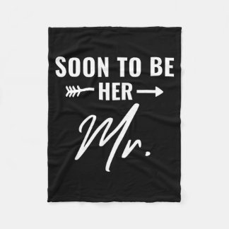 Soon to be mr future husband groom engaged bridal fleece blanket