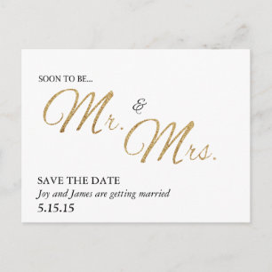 Soon To Be Mr. & Mrs. Save the Date Postcard