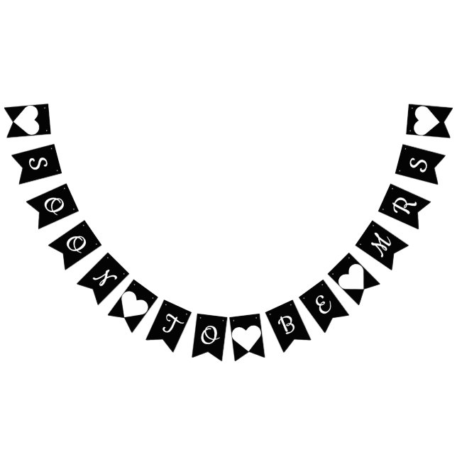 Soon To Be Mrs Black & White Bunting Bunting (All)