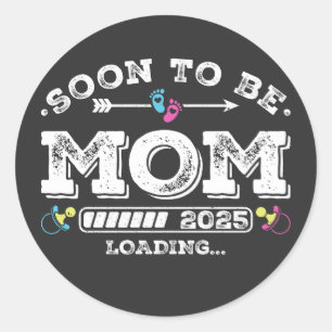Soon to Be Mum 2025 Loading Classic Round Sticker
