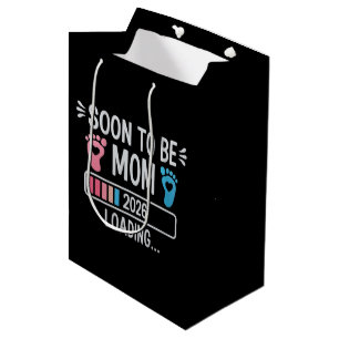 Soon to Be Mum 2026 Loading Pregnancy Announcement Medium Gift Bag
