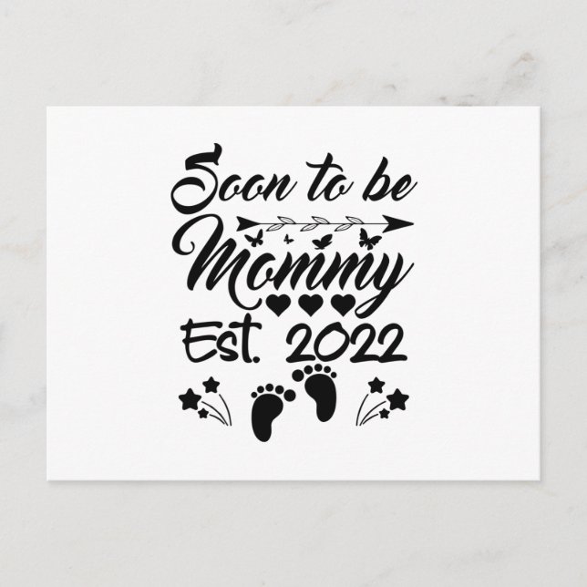 Soon To Be Mummy 2022 Mother's Day First Time Announcement Postcard (Front)