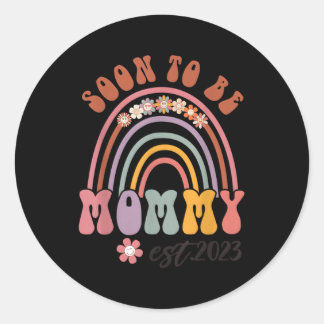 Soon To Be Mummy 2023 Pregnancy Announcet Mothers  Classic Round Sticker